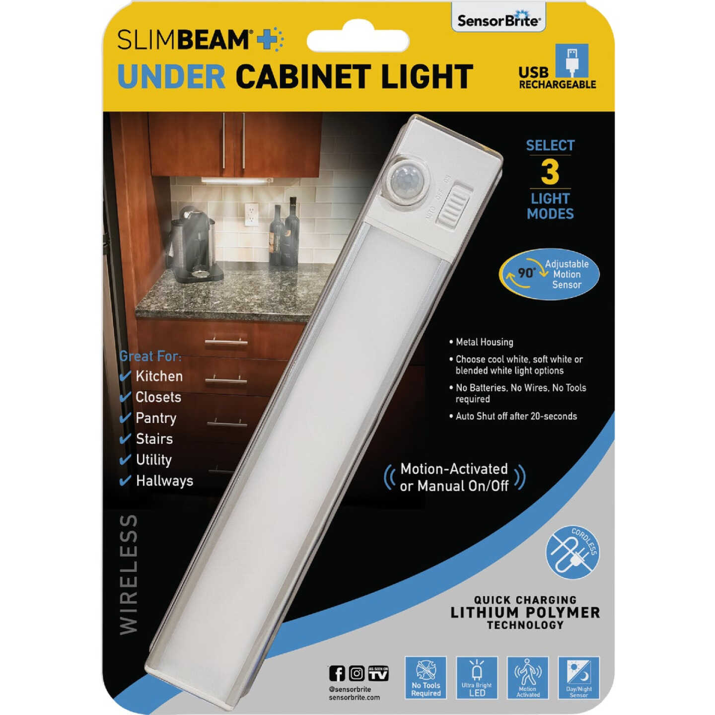 SensorBrite SlimBeam Rechargeable LED Under Cabinet Light Image 1