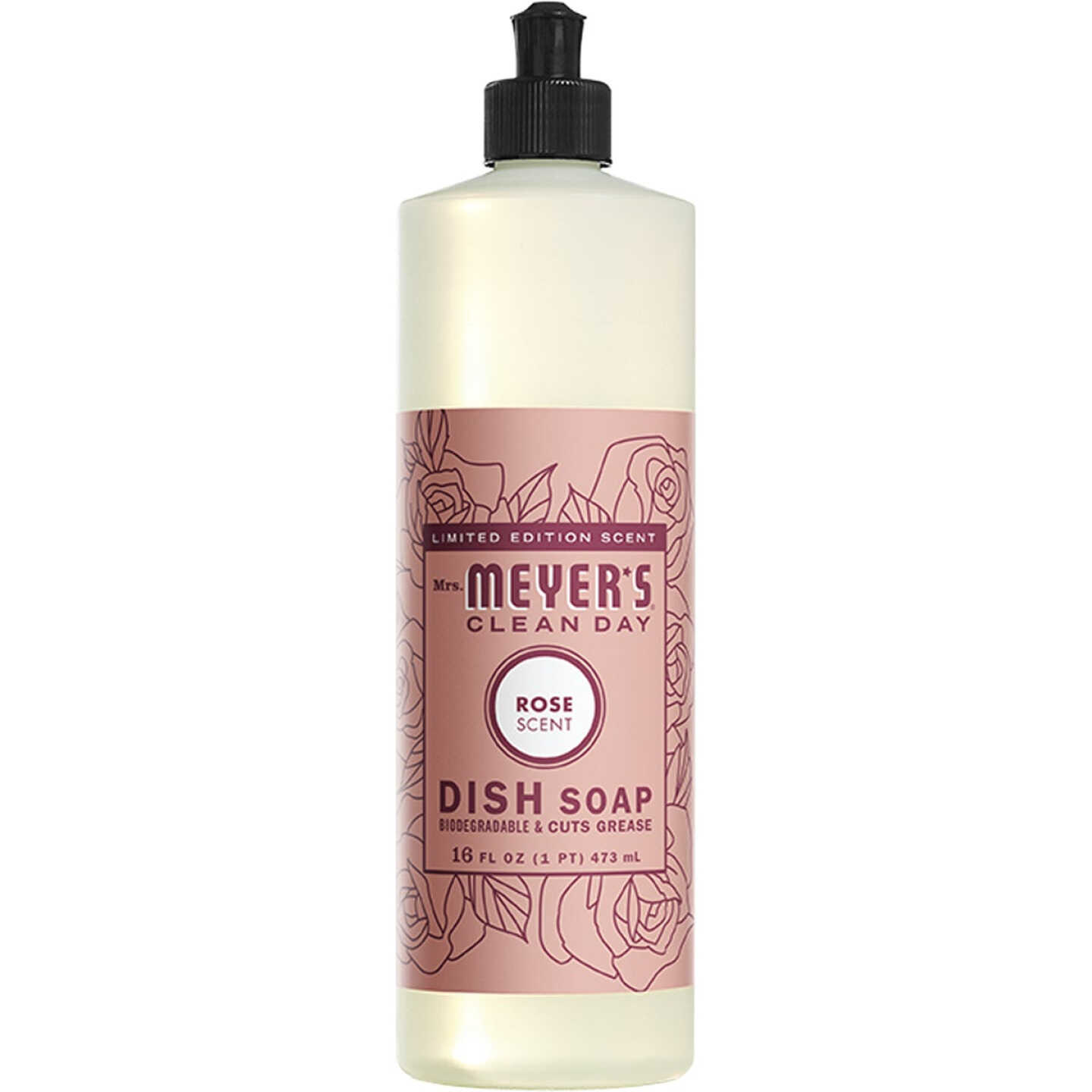 Mrs. Meyer's Clean Day 16 Oz. Rose Liquid Dish Soap Image 1