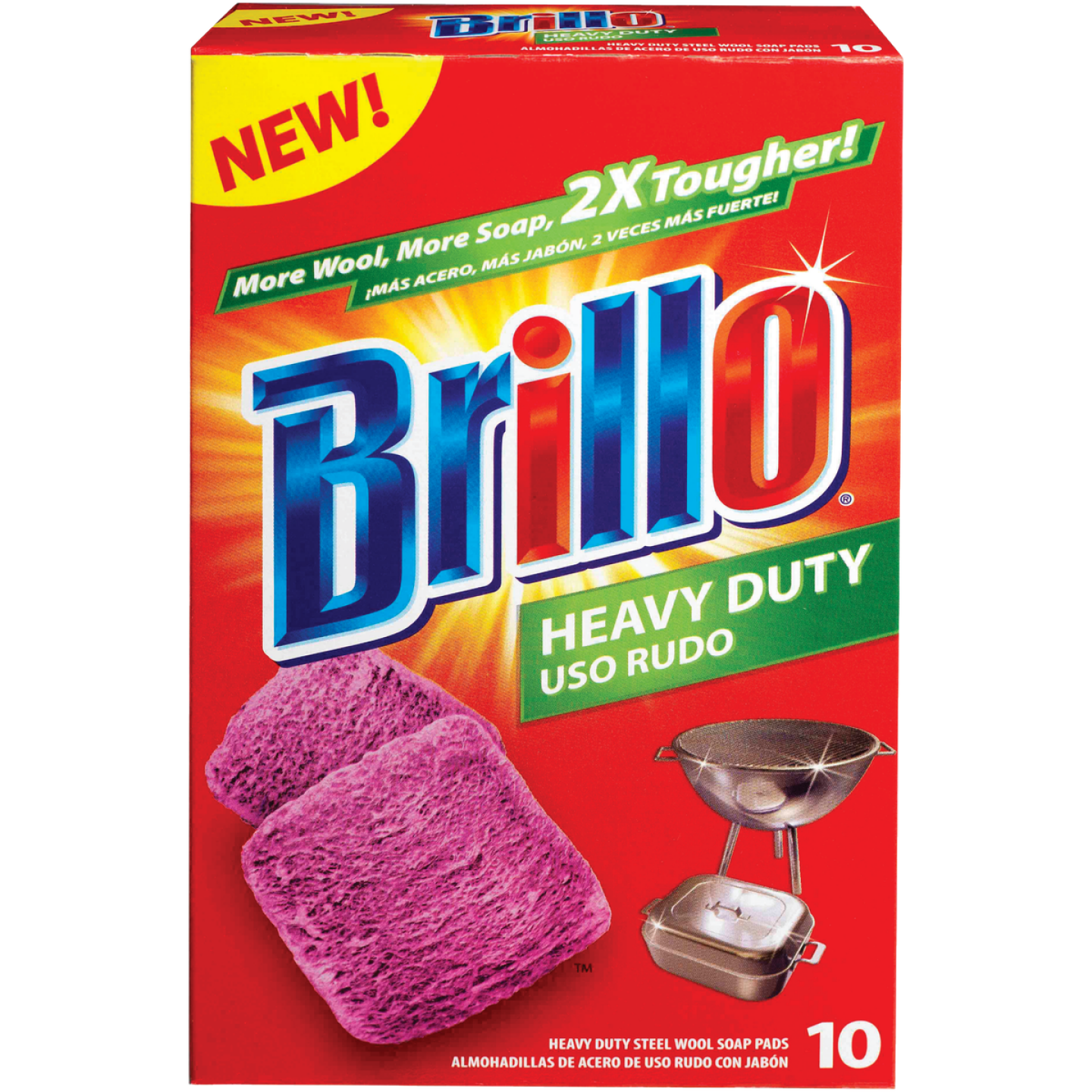 Brillo Heavy Duty Steel Wool Scouring Pad (10 Count) Image 1