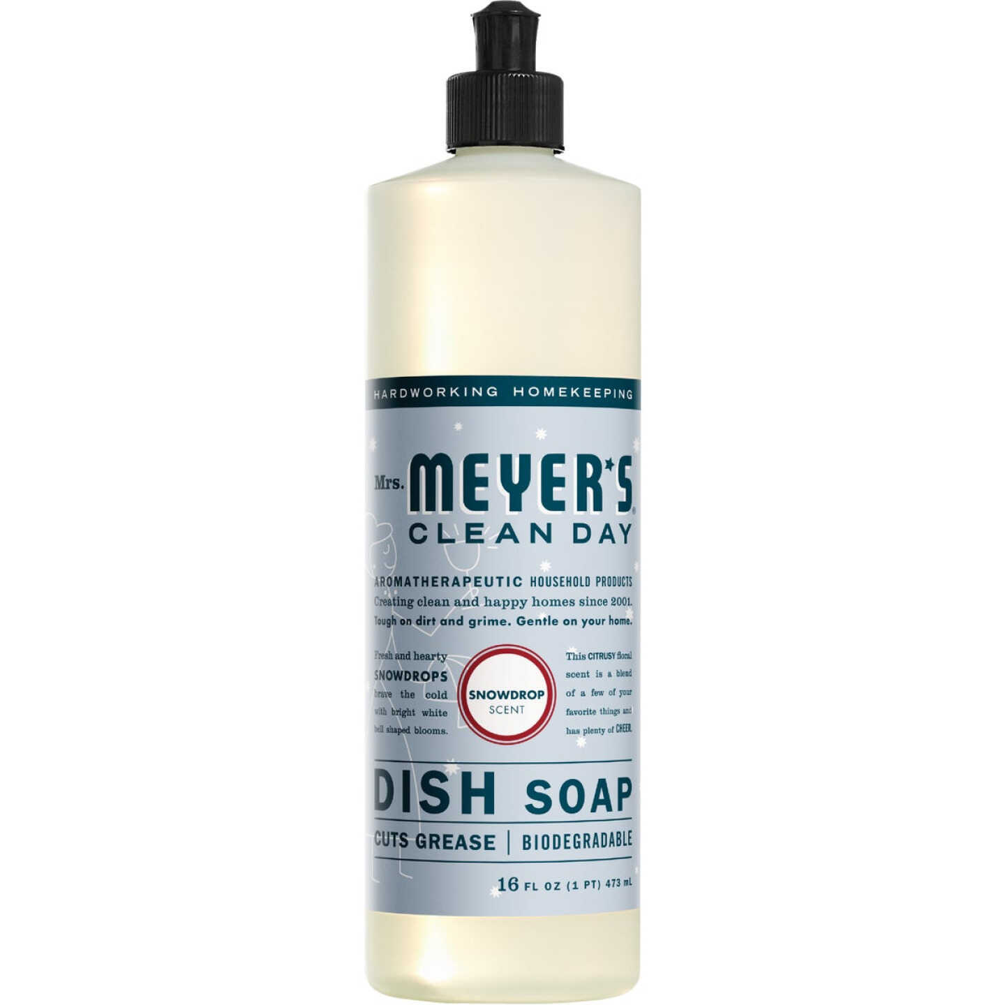 Mrs. Meyer's Clean Day 16 Oz. Snowdrop Scent Liquid Dish Soap Image 1