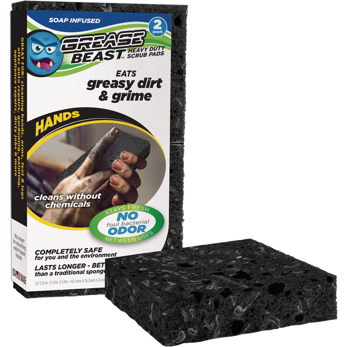 Grease Beast Hand Scrub Pad (2-Pack)