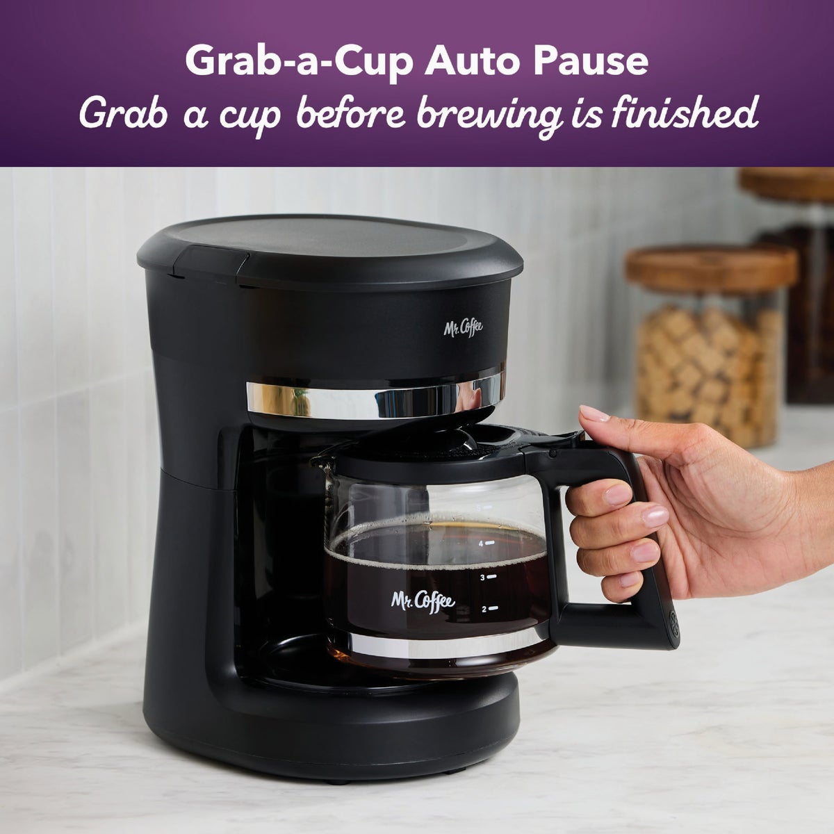Mr. Coffee Mini Brew Switch Coffee Maker, 5-Cup Coffee Maker, Black Image 4