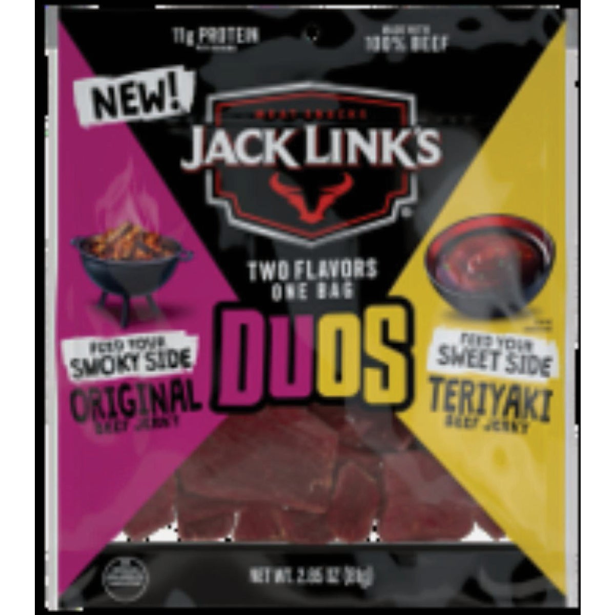 Jack Link's 2.85 Oz. Duos, Original/Teriyaki Beef Jerky
