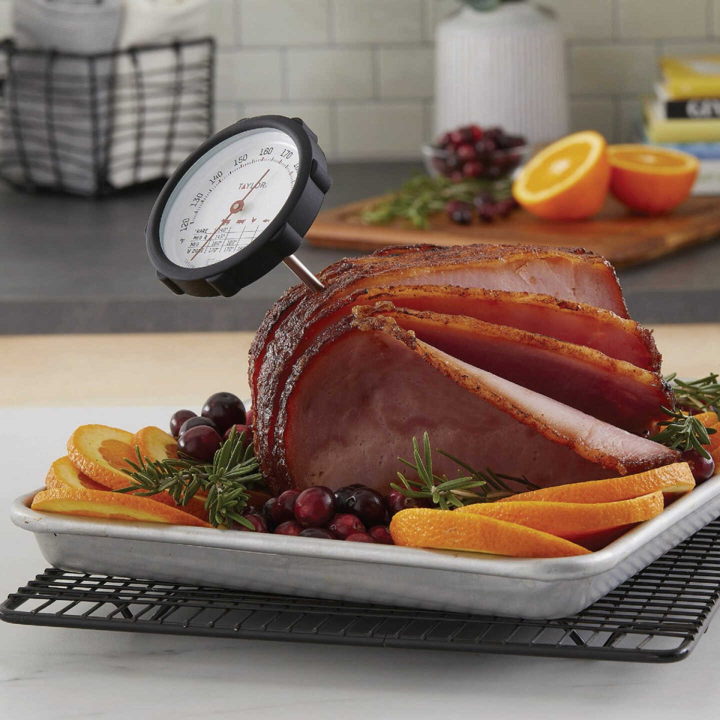 Taylor Black Rim Silicone Bumper Dial Meat Thermometer Image 2