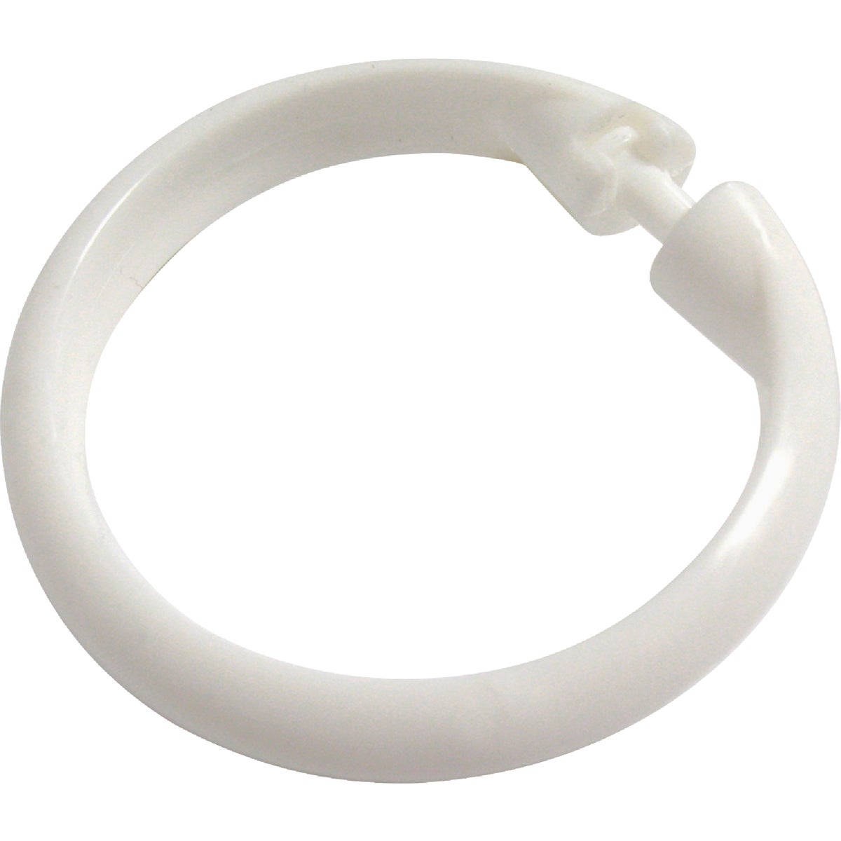 Zenith Zenna Home White Plastic Shower Curtain Ring (12 Count)