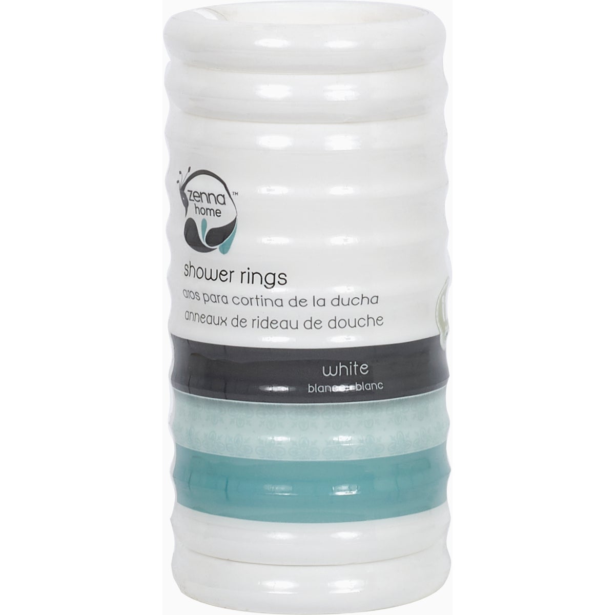 Zenith Zenna Home White Plastic Shower Curtain Ring (12 Count) Image 3