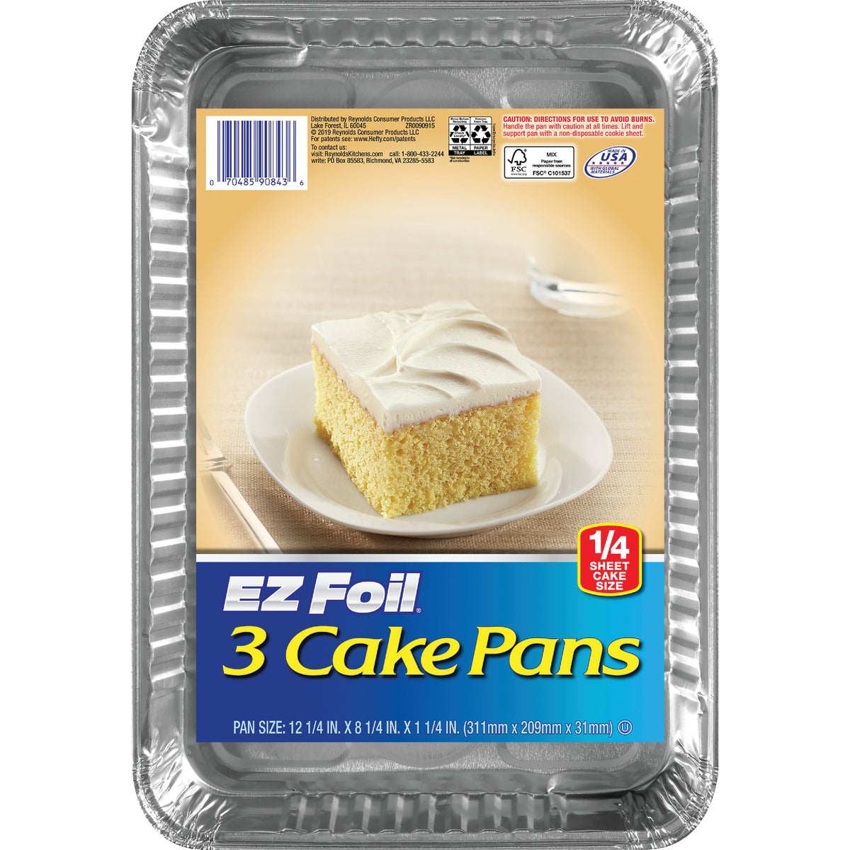 EZ Foil 12.5 In. x 8.5 In. Oblong Cake Pan (3-Piece)