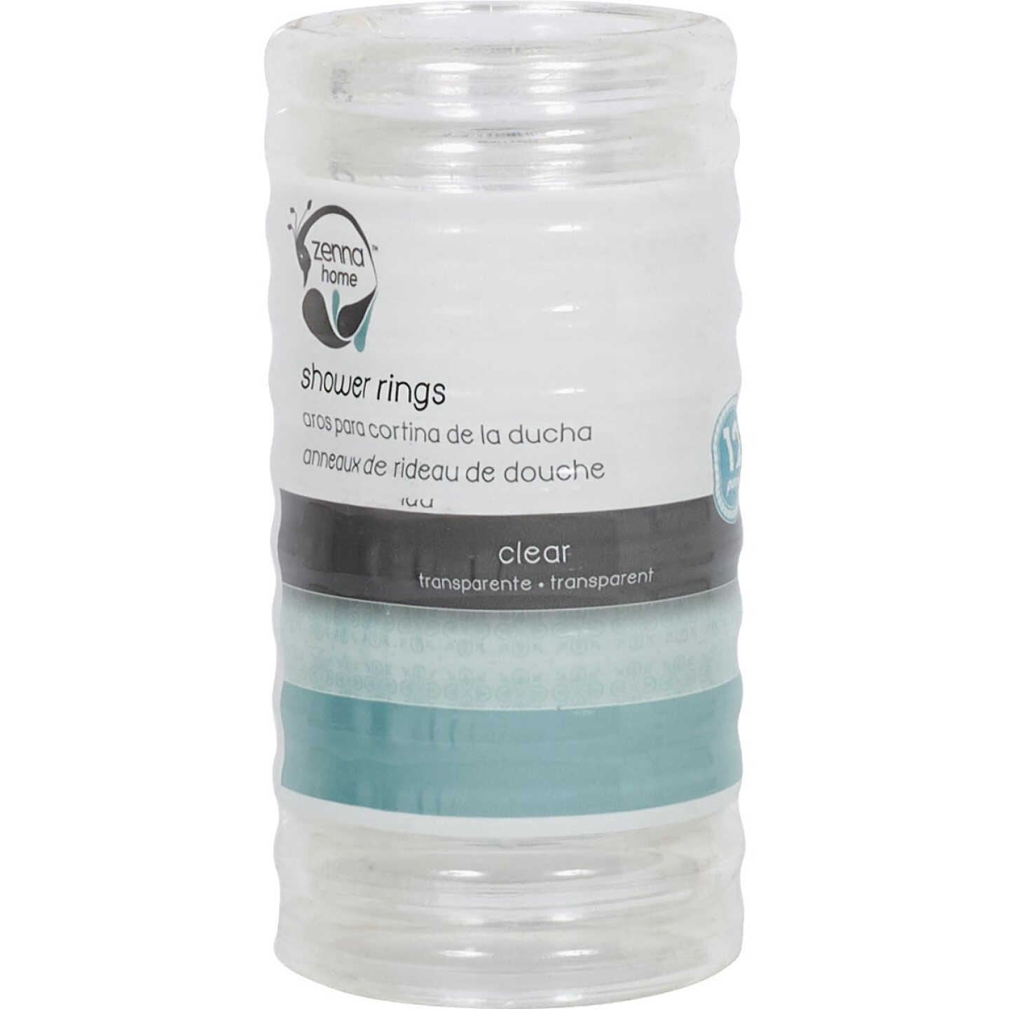 Zenith Zenna Home Clear Plastic Shower Curtain Ring (12 Count) Image 3
