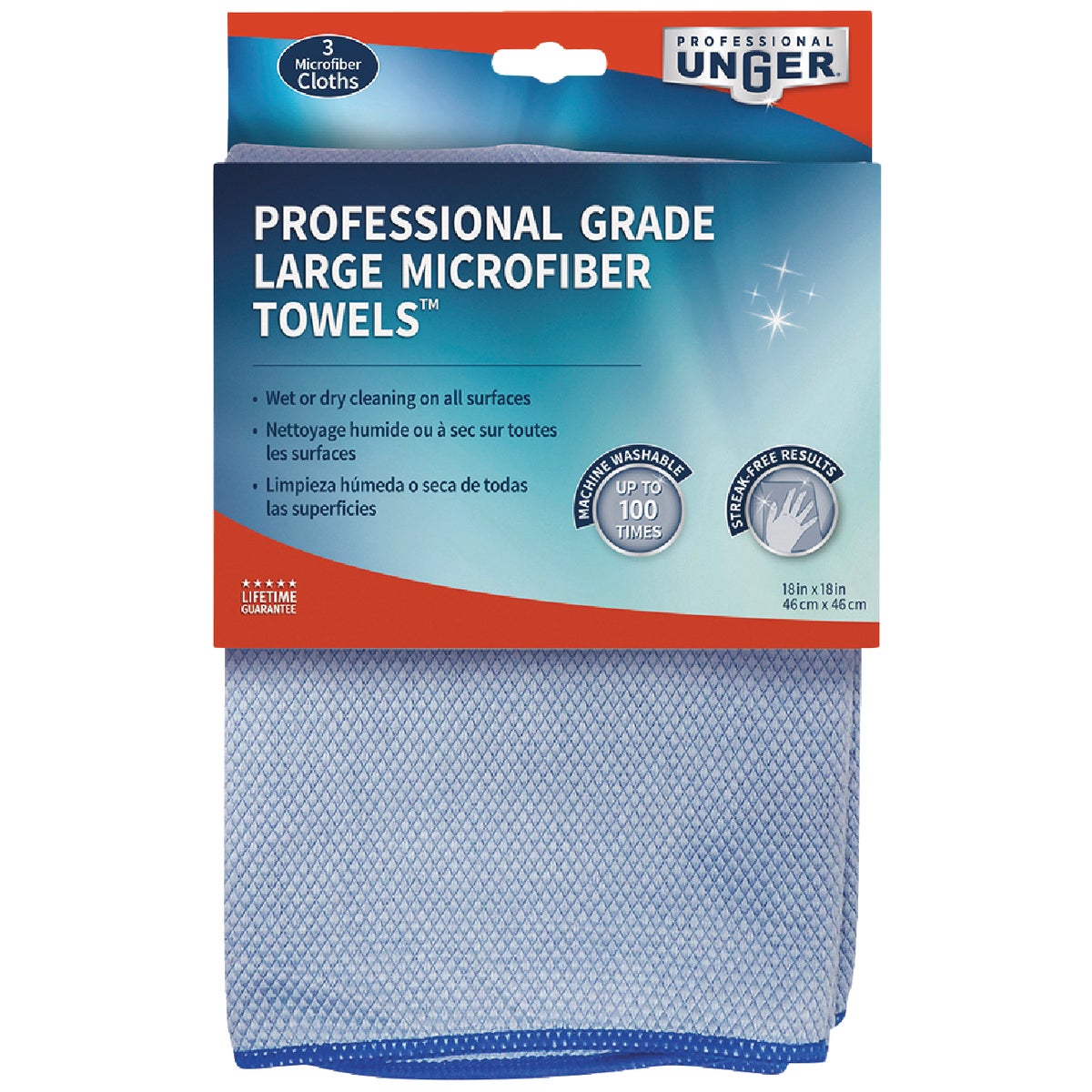 Unger Professional Grade Large Microfiber Towels (3-Pack) Image 3