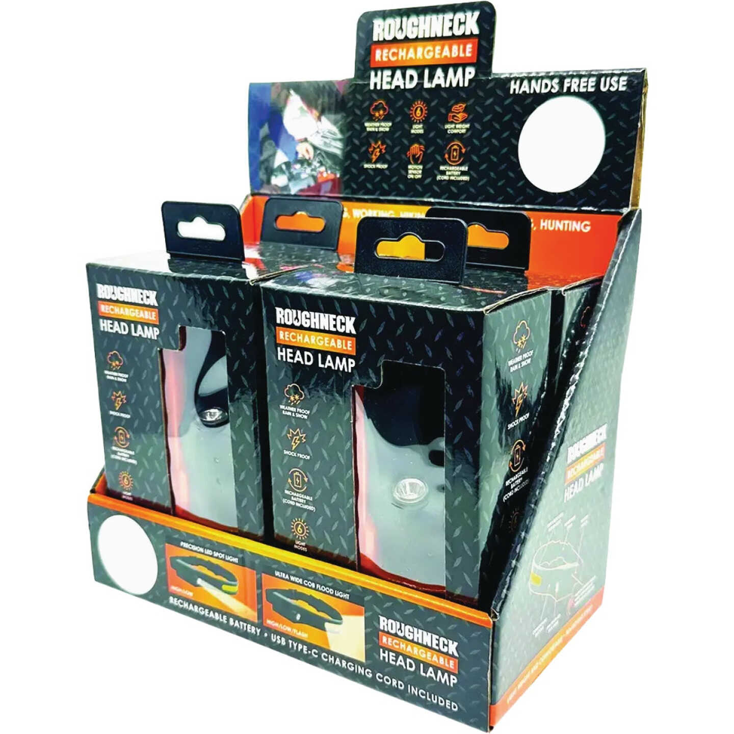 Roughneck Rechargeable Headlamp Flashlight Image 1