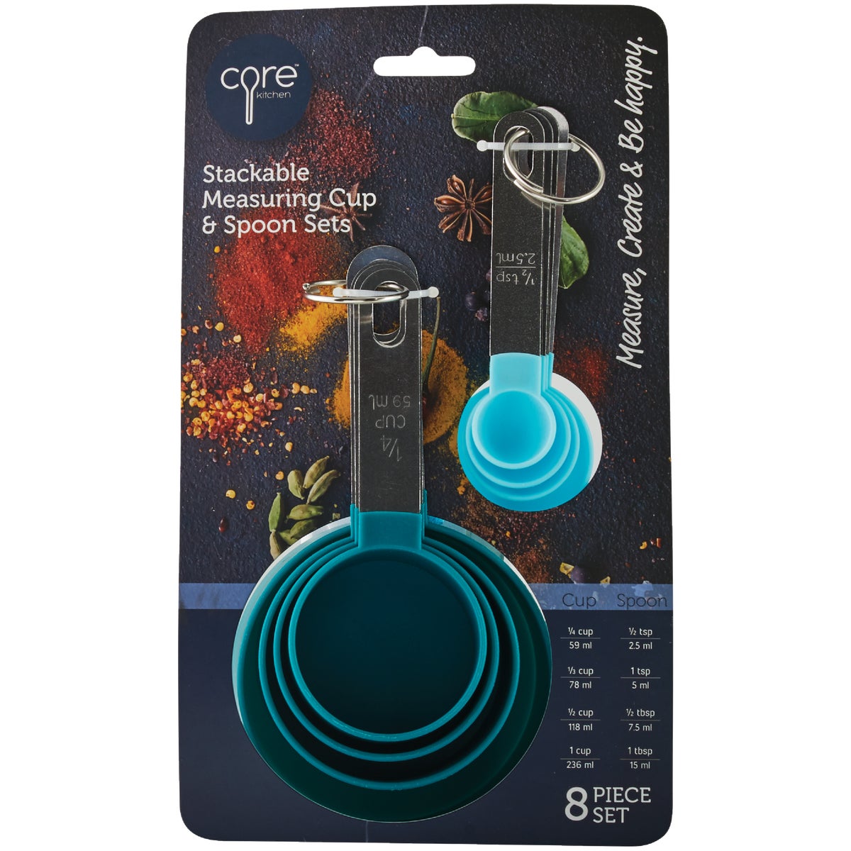 Core Kitchen Measuring Cup & Spoon Set (8-Piece) Image 2
