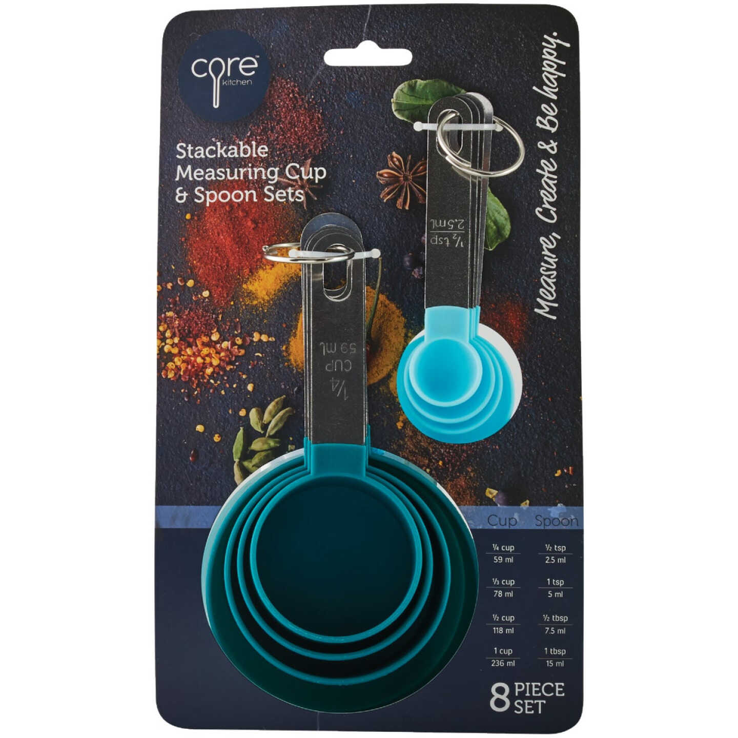 Core Kitchen Measuring Cup & Spoon Set (8-Piece) Image 2