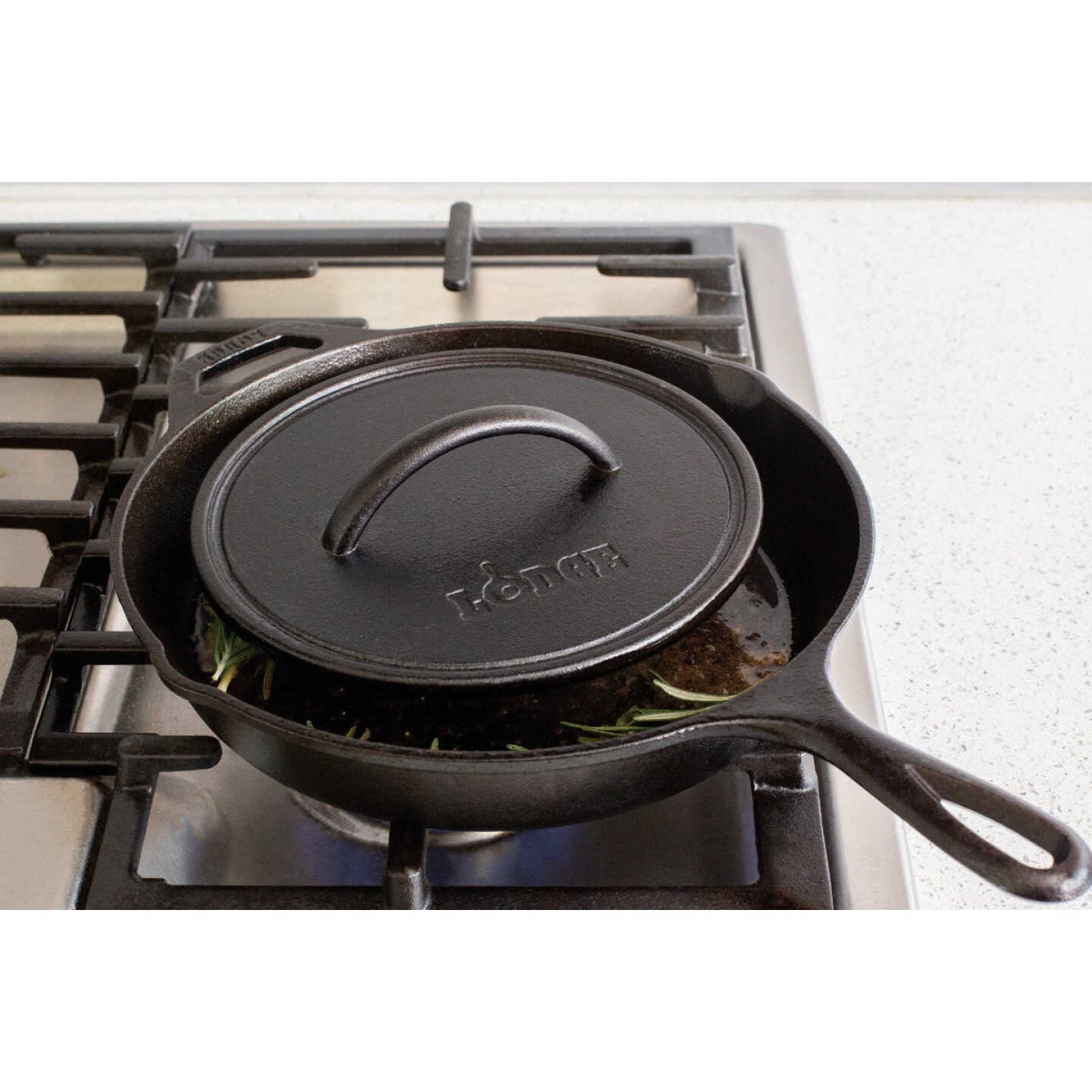 Lodge 8 In. Cast Iron Round Flat Grill Press Image 2