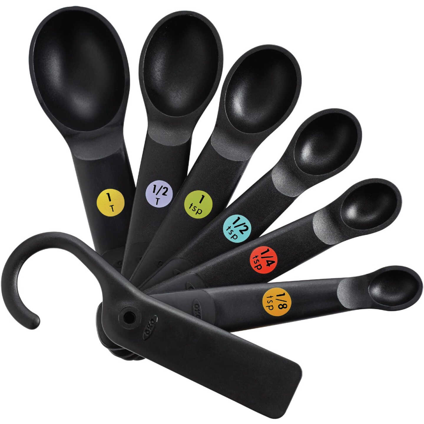 OXO Good Grips International Black Plastic Measuring Spoons (7-Piece) Image 1