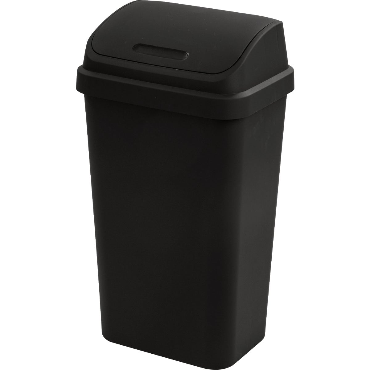 Sterilite 13 Gal. Black Swing Top Wastebasket Image 1