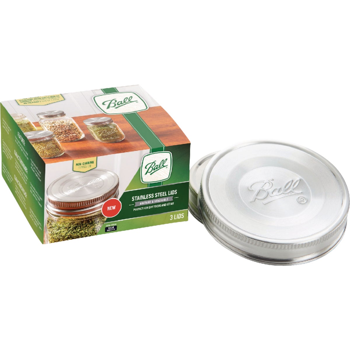 Ball Wide Mouth Stainless Steel Lids (3-Pack) Image 3
