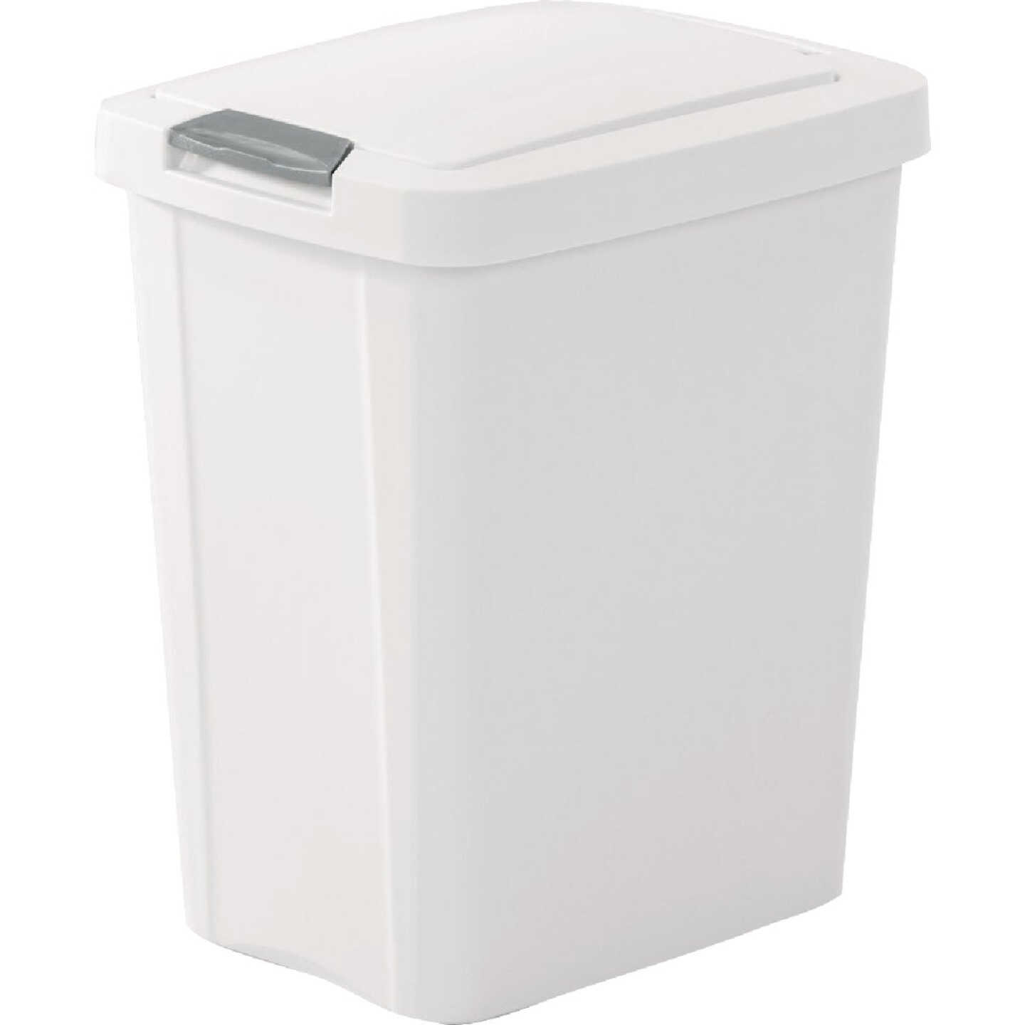 Sterilite 7.5 Gallon White TouchTop Wastebasket Image 1