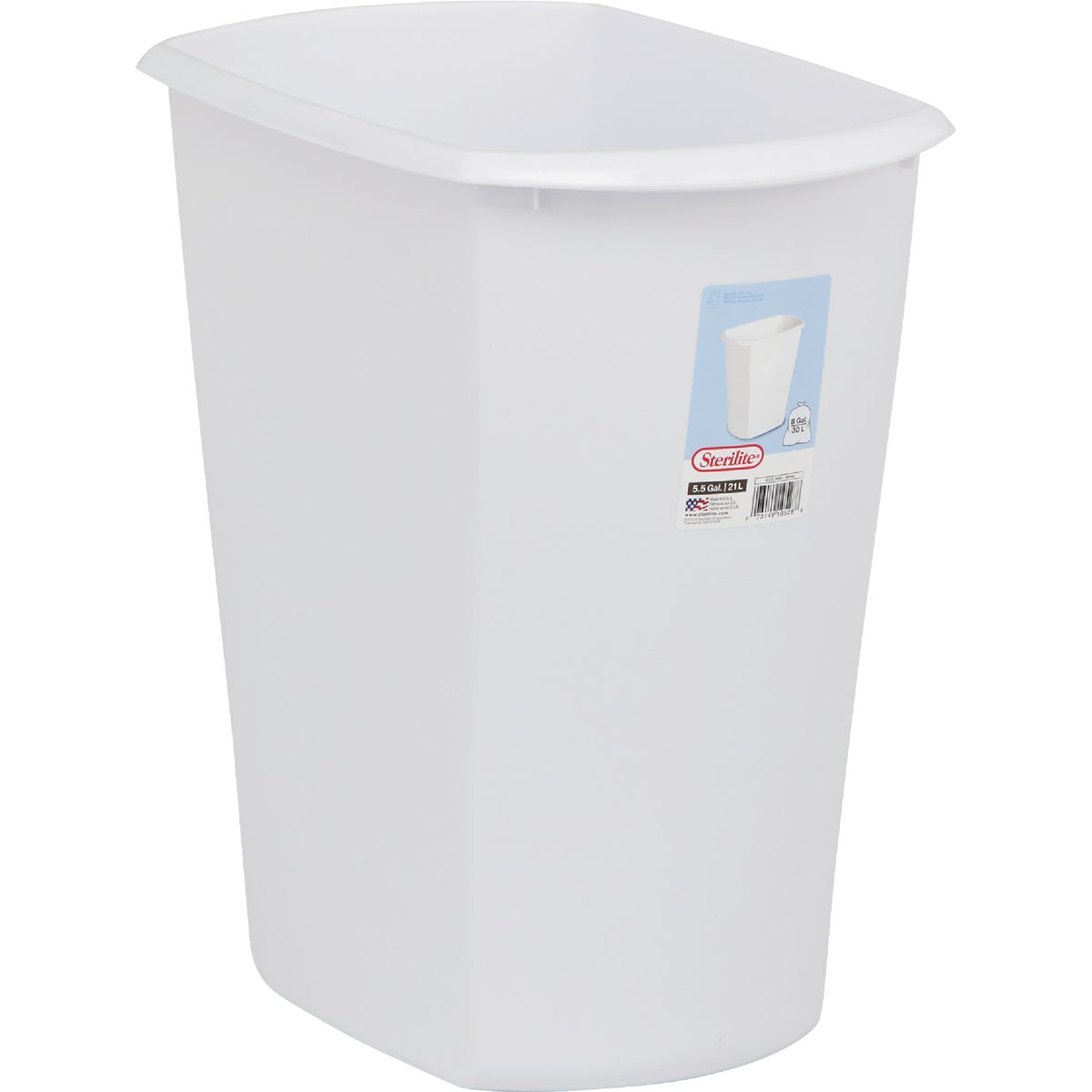 Sterilite 5.5 Gal. Rectangular Wastebasket Image 1