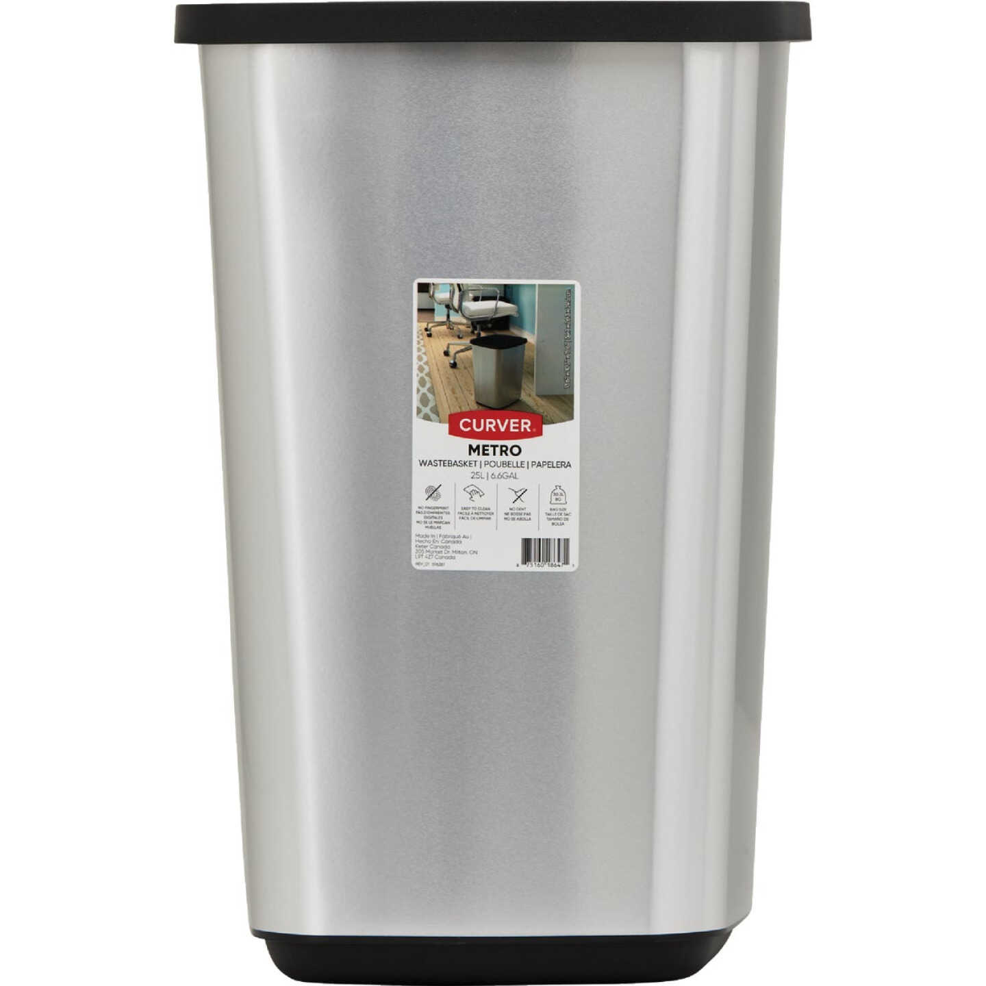 Curver Metro Vanity 6.6 Gal. Wastebasket Image 3