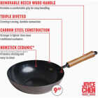 Joyce Chen Classic Series 9-1/2 In. Carbon Steel Ceramic Coated Nonstick Stir Fry Pan Image 2