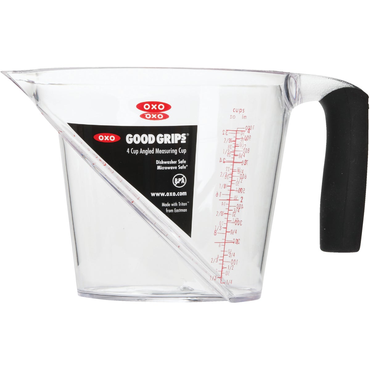 OXO Good Grips 4 Cup Clear Plastic Angled Measuring Cup Image 2