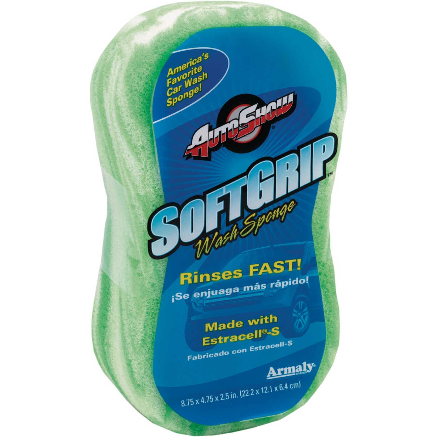 Armaly AutoShow 8.75 In. x 4.75 In. Soft Grip Green Sponge Image 1