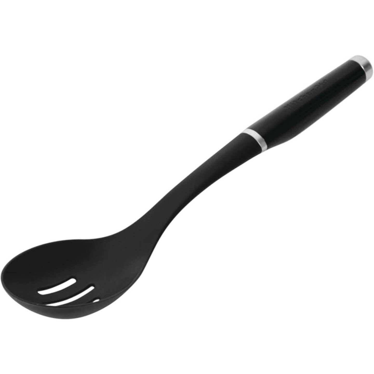 KitchenAid 13 In. Black Nylon Slotted Spoon Image 1