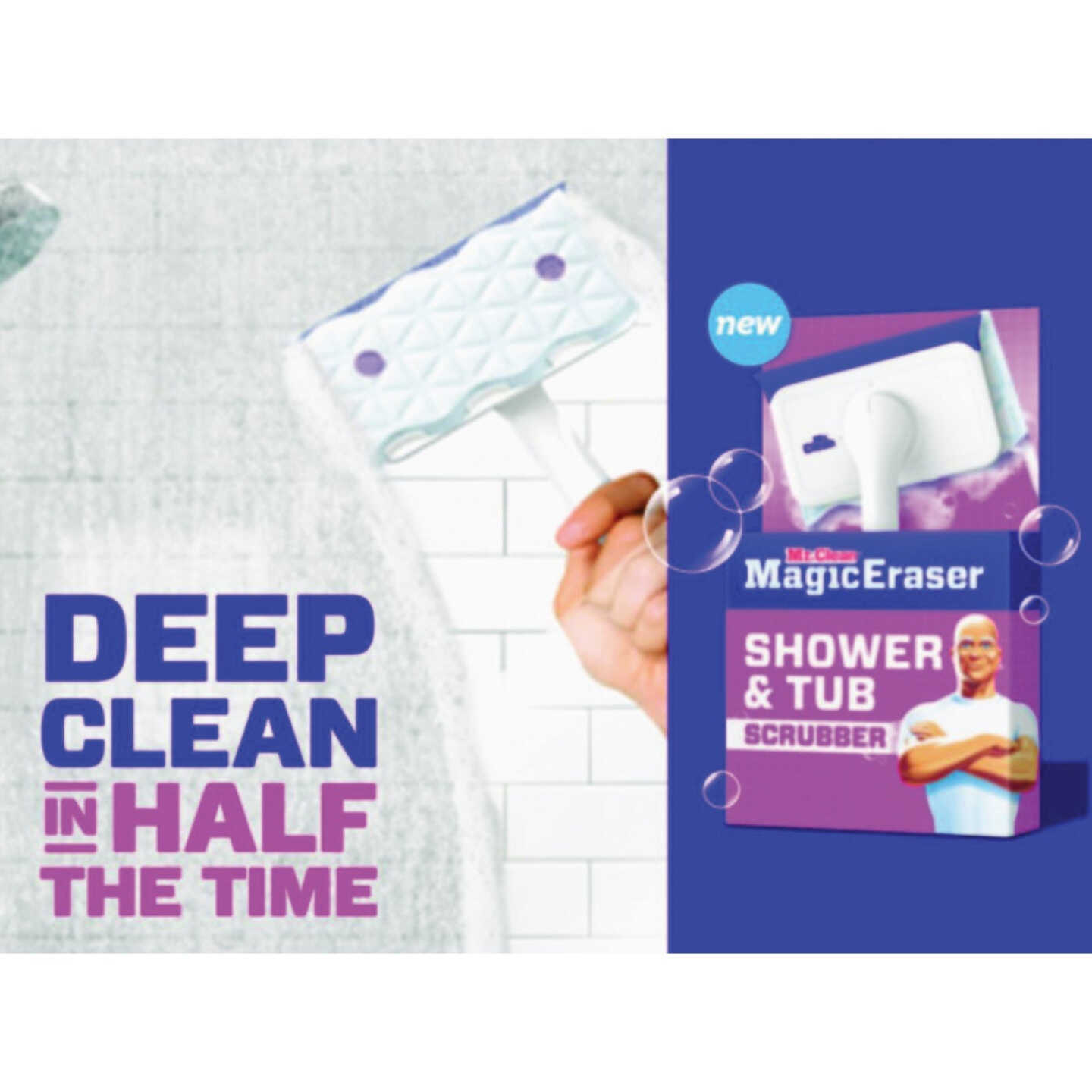 Mr. Clean Magic Eraser Shower & Tub Scrubber, Lemon Scent Image 2