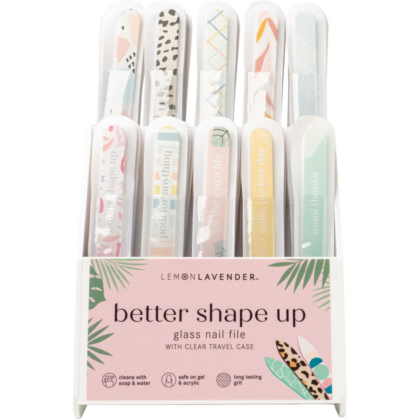 Lemon Lavender Better Shape Up Glass Nail File with Clear Travel Case Image 3