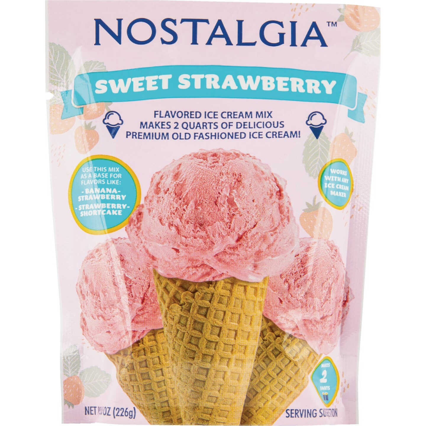 Nostalgia 8 Oz. Strawberry Individual Ice Cream Packet Image 1