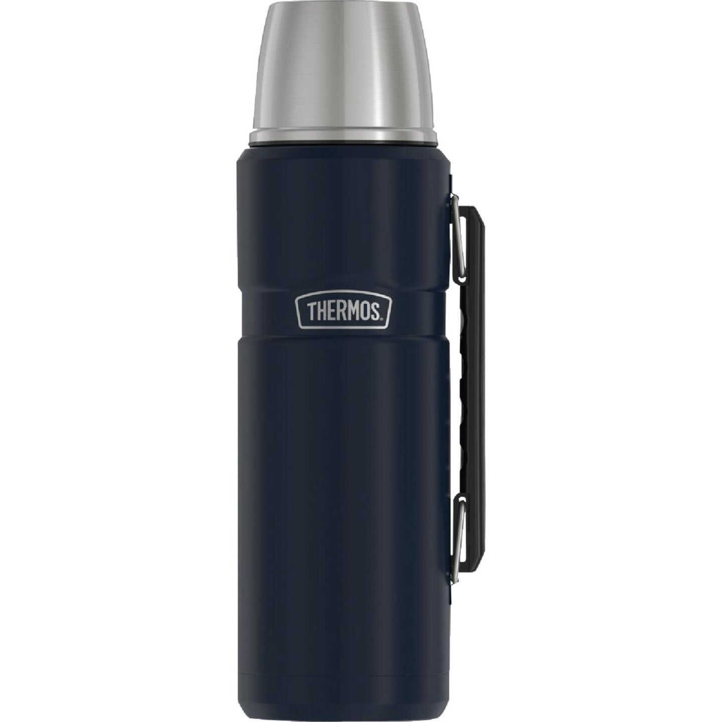 Thermos Stainless King 40 Oz. Matte Blue Stainless Steel Insulated Vacuum Bottle with Handle Image 1