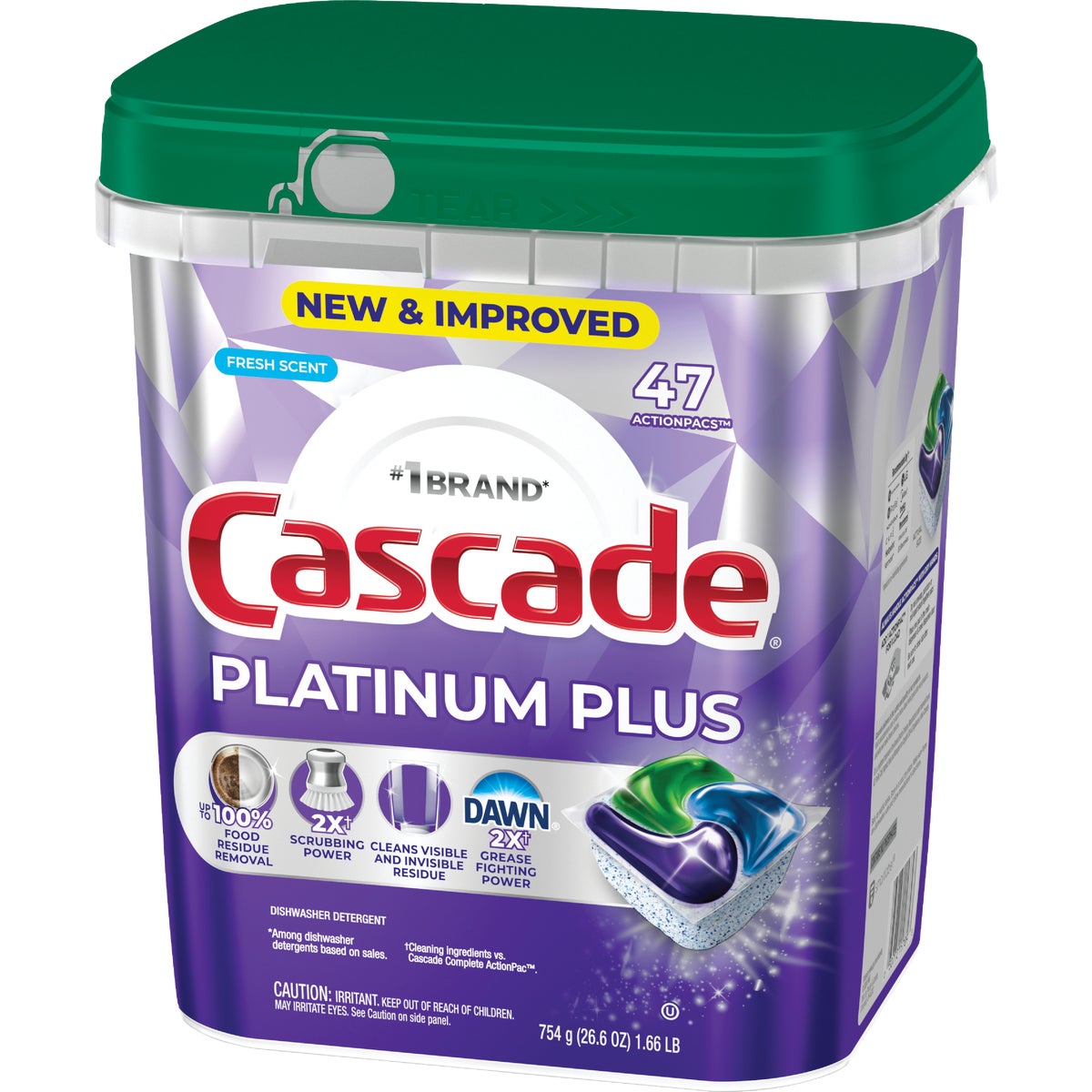 Cascade Platinum Plus Action Pacs Dishwasher Detergent (47-Ct.) Image 3