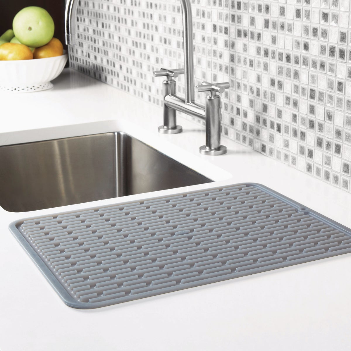 OXO Good Grips 12.5 In. x 16.9 In. Large Gray Silicone Drying Mat Image 2