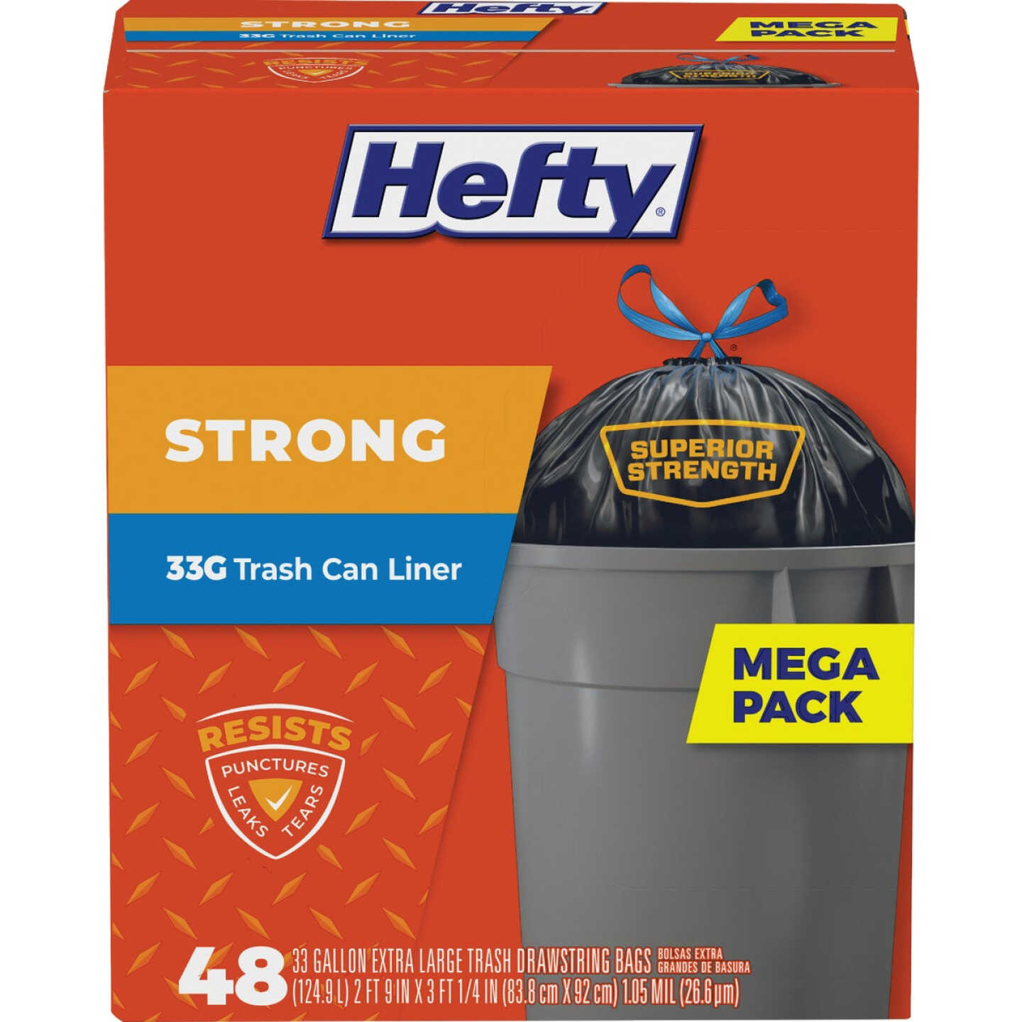 Hefty Strong 33 Gal. Extra Large Black Trash Bag (48-Count) Image 1