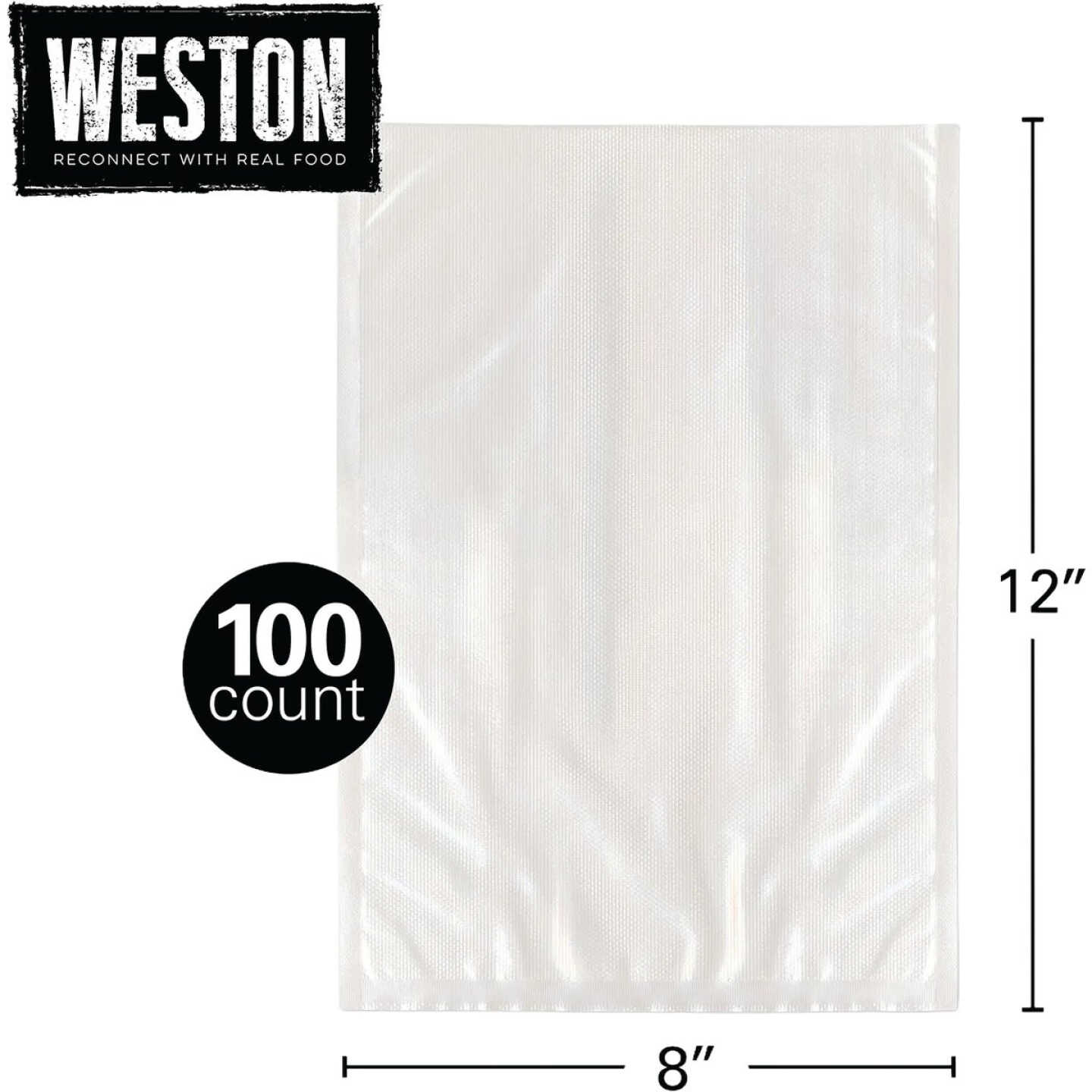 Weston 8 In. x 12 In. Pre-Cut Vacuum Sealer Bags (100-Count) Image 1