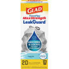 Glad 13 Gal. ForceFlex MaxStrength LeakGuard Tall Kitchen Drawstring Trash Bags, Fresh Air Scent (20-Count) Image 1