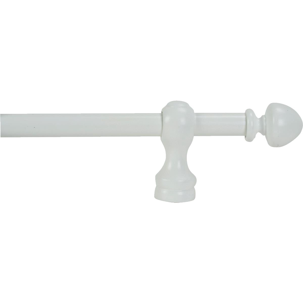 Levolor Button 72 In. 1 In. Single Curtain Rod, White