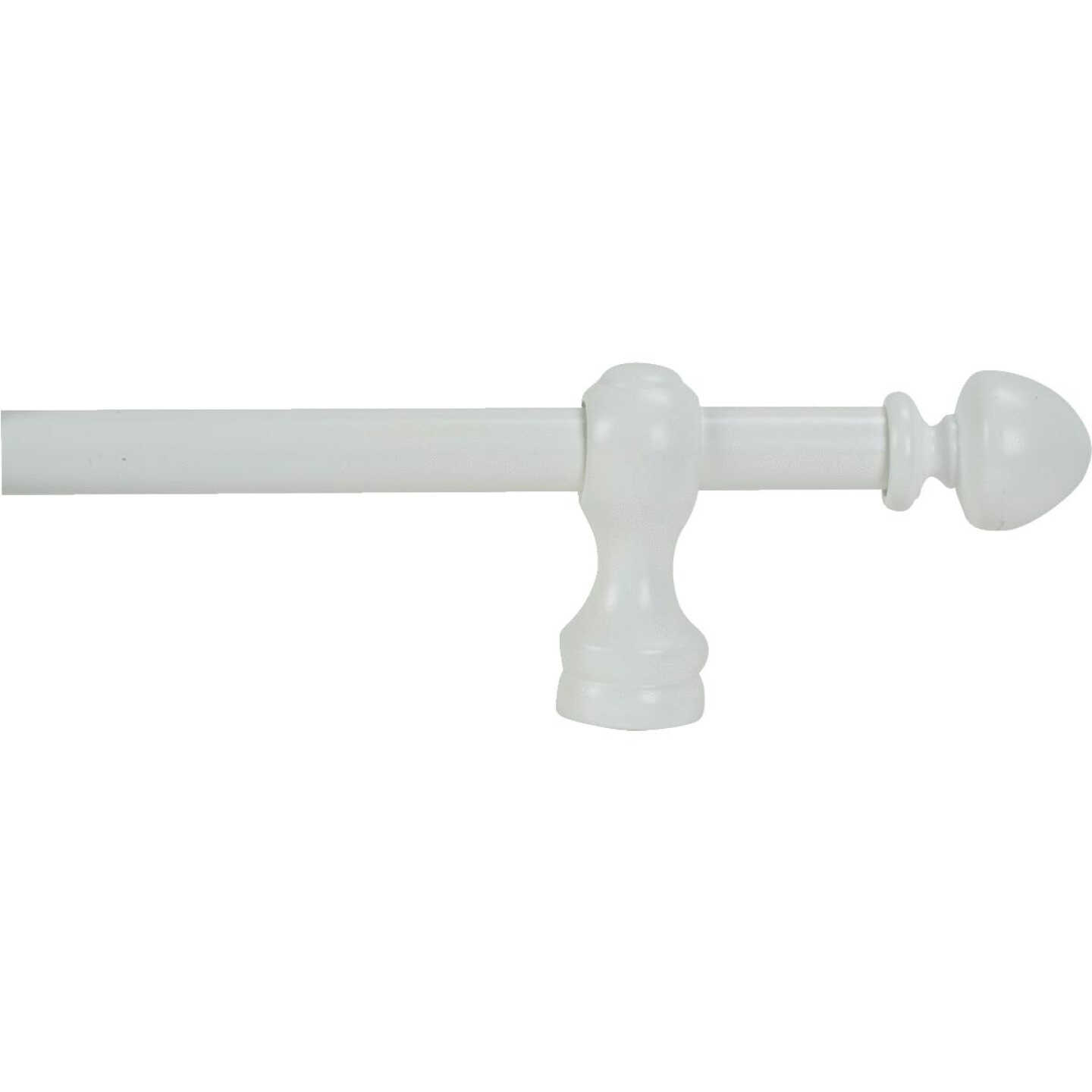 Levolor Button 72 In. 1 In. Single Curtain Rod, White Image 1