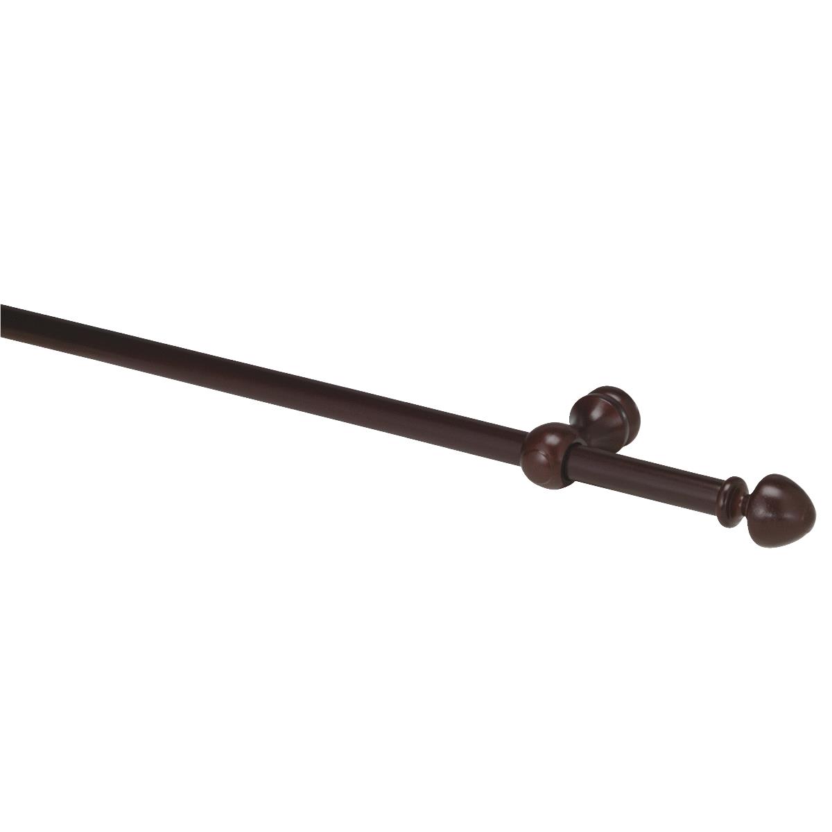 Levolor Button 72 In. 1 In. Single Curtain Rod, Oak