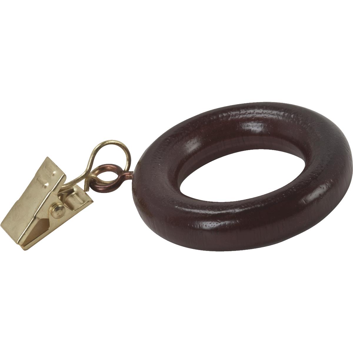 Levolor 1-1/2 In. Clip Curtain Ring, Mahogany (7-Pack)