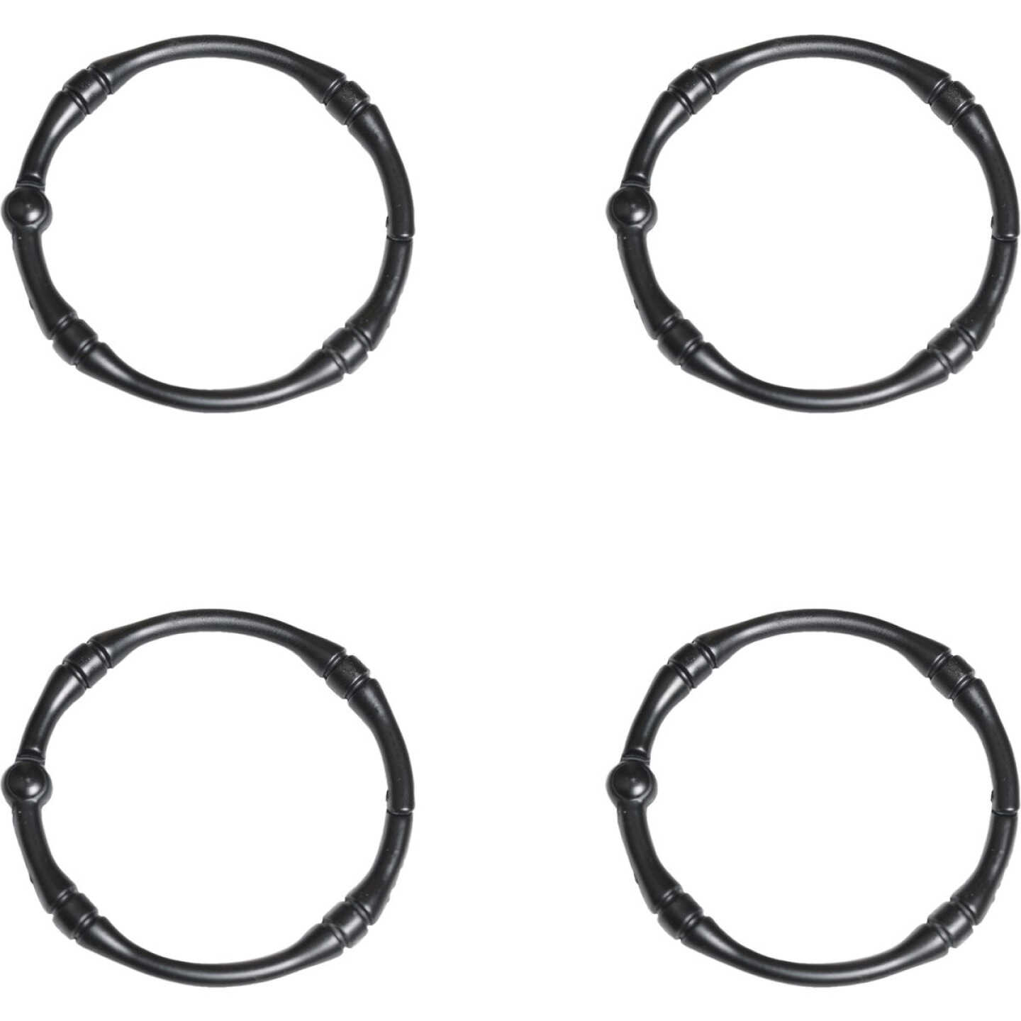 Zenna Home Rustproof Matte Black Shower Curtain Rings (12-Count) Image 1