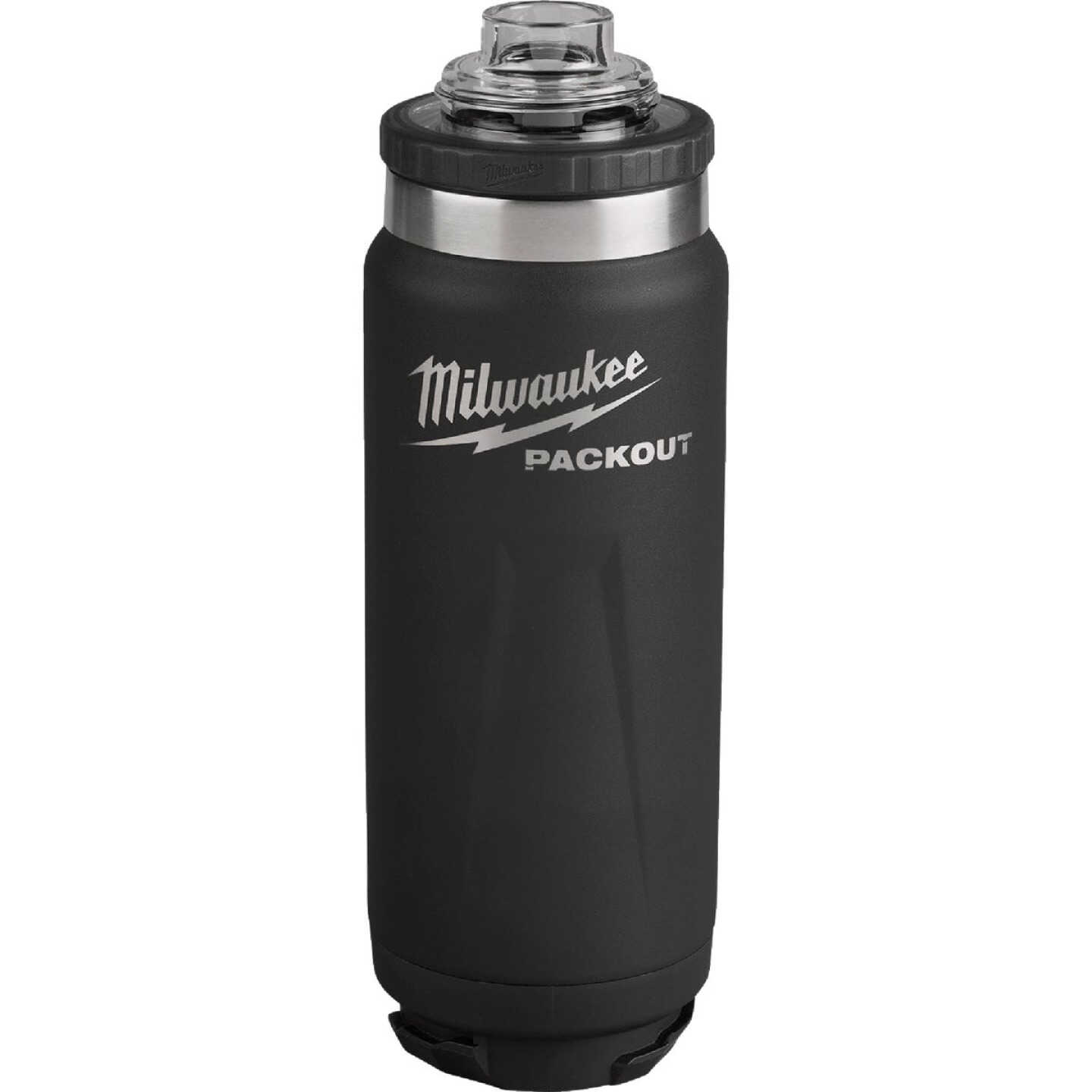 Milwaukee PACKOUT 24 Oz. Black Insulated Bottle with Chug Lid Image 2