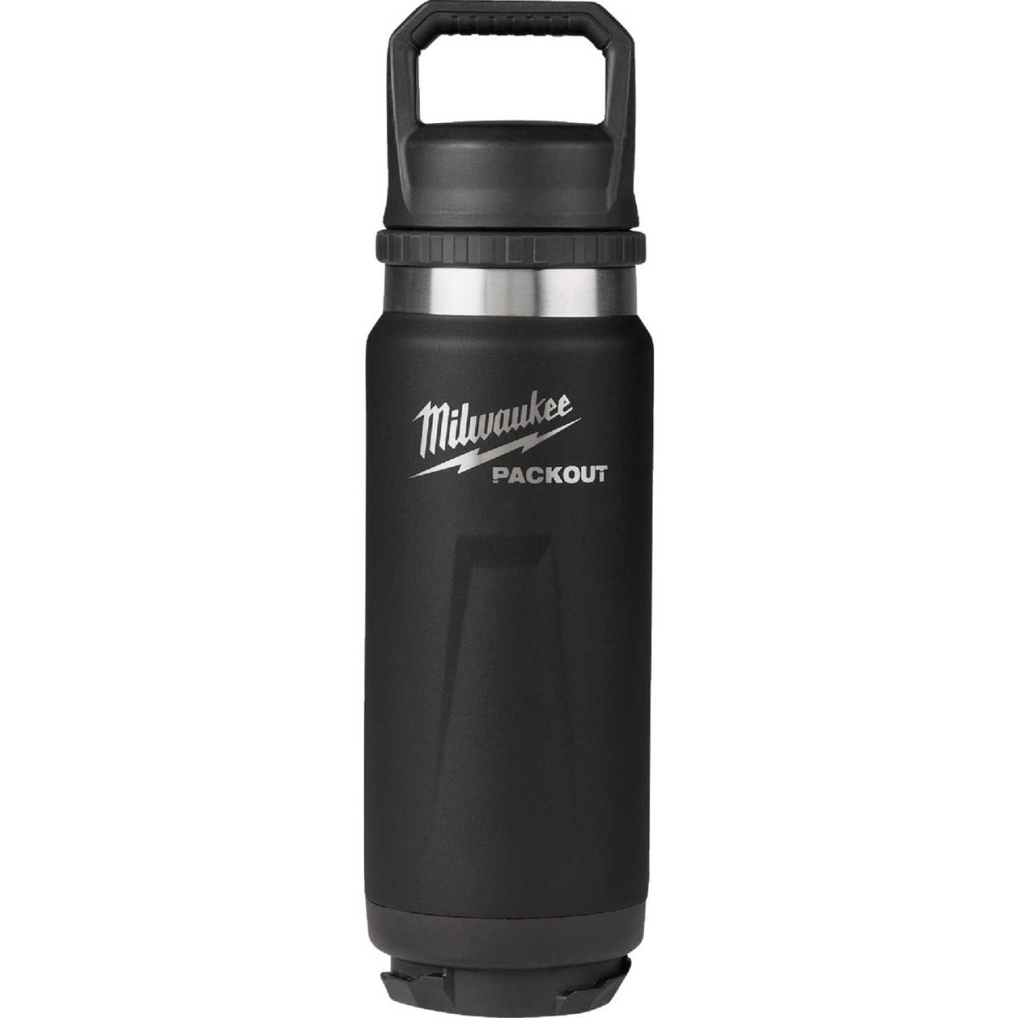 Milwaukee PACKOUT 24 Oz. Black Insulated Bottle with Chug Lid Image 1