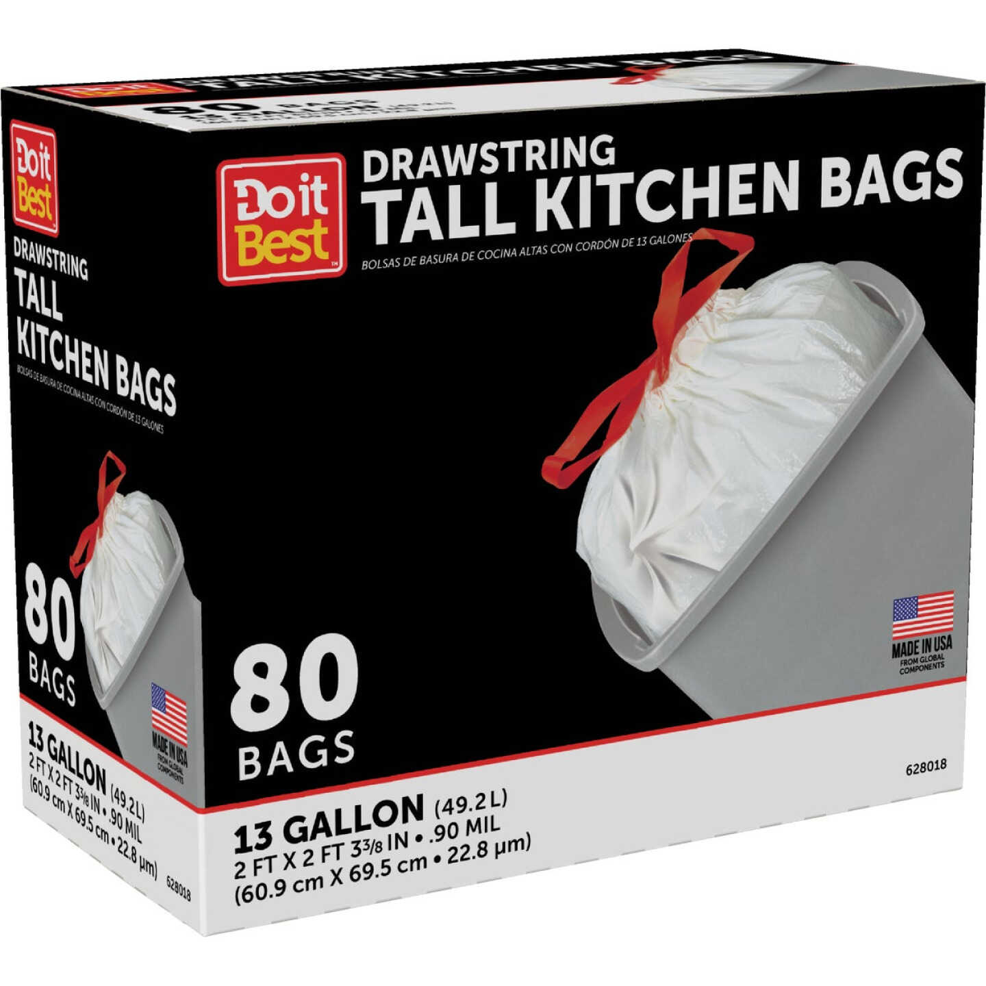 Do it Best 13 Gal. Tall Kitchen White Trash Bag (80-Count) Image 2
