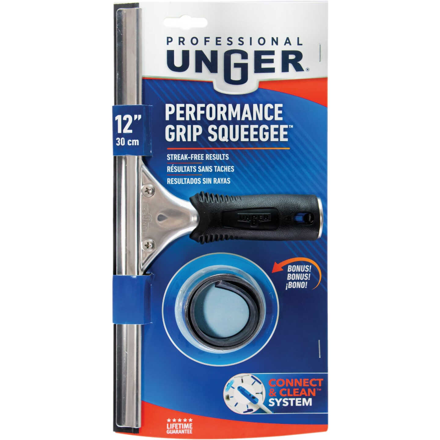 Unger Professional 12 In. Performance Grip Squeegee with Bonus Rubber Image 1