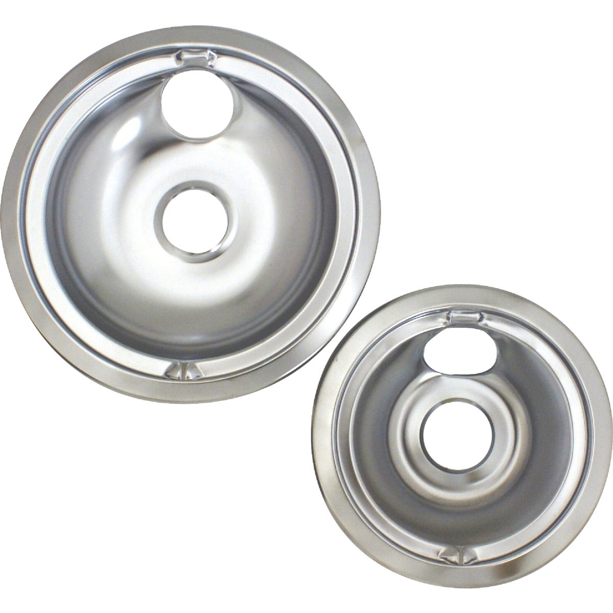 Range Kleen Electric (1) 6 In. & (1) 8 In. Style B Round Chrome Drip Pan Image 2
