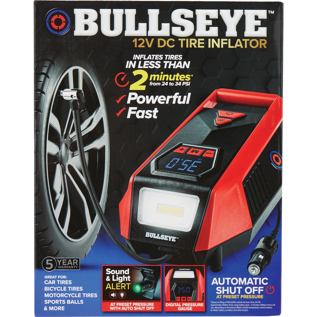 Bullseye 12V DC Handheld Tire Inflator Image 7