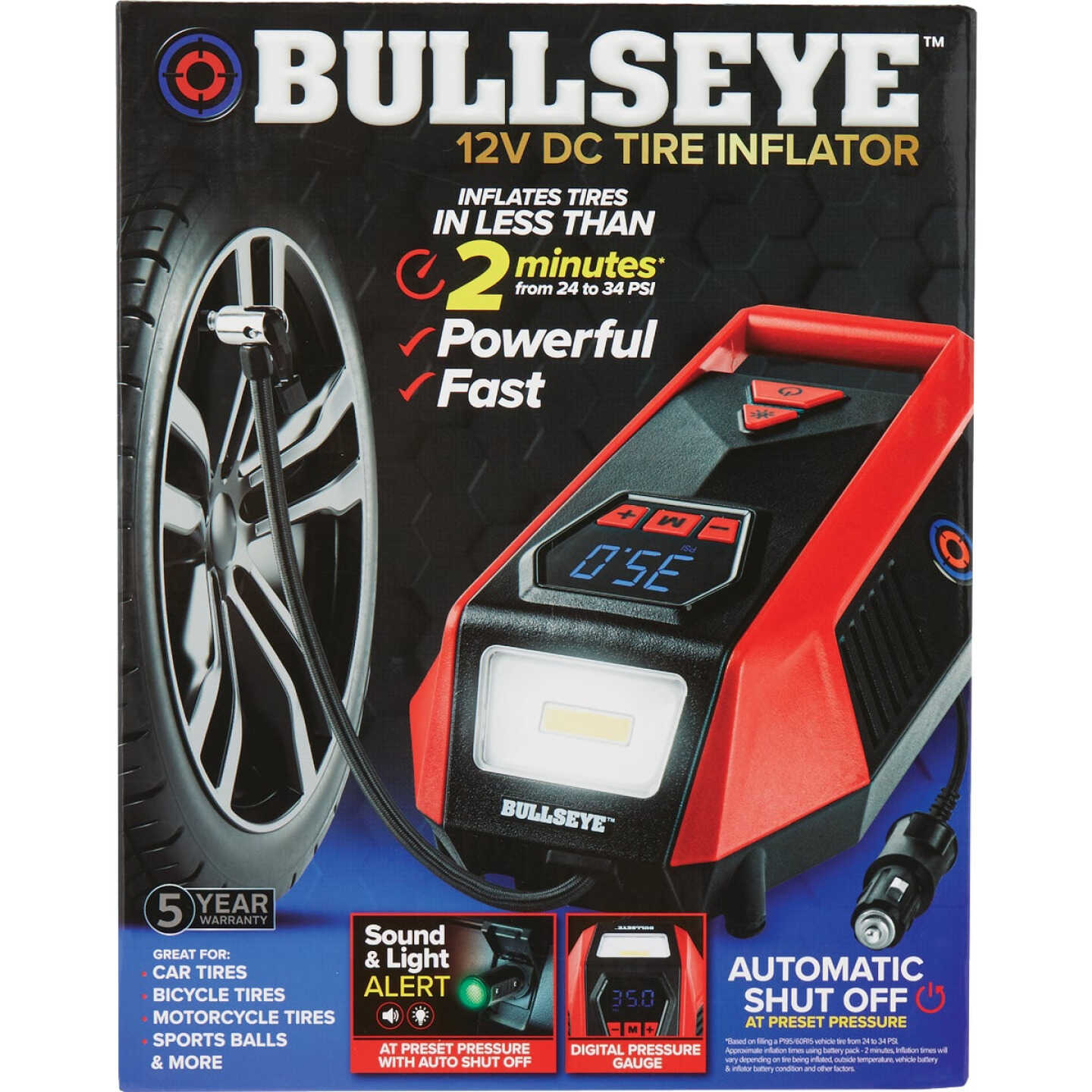 Bullseye 12V DC Handheld Tire Inflator Image 7