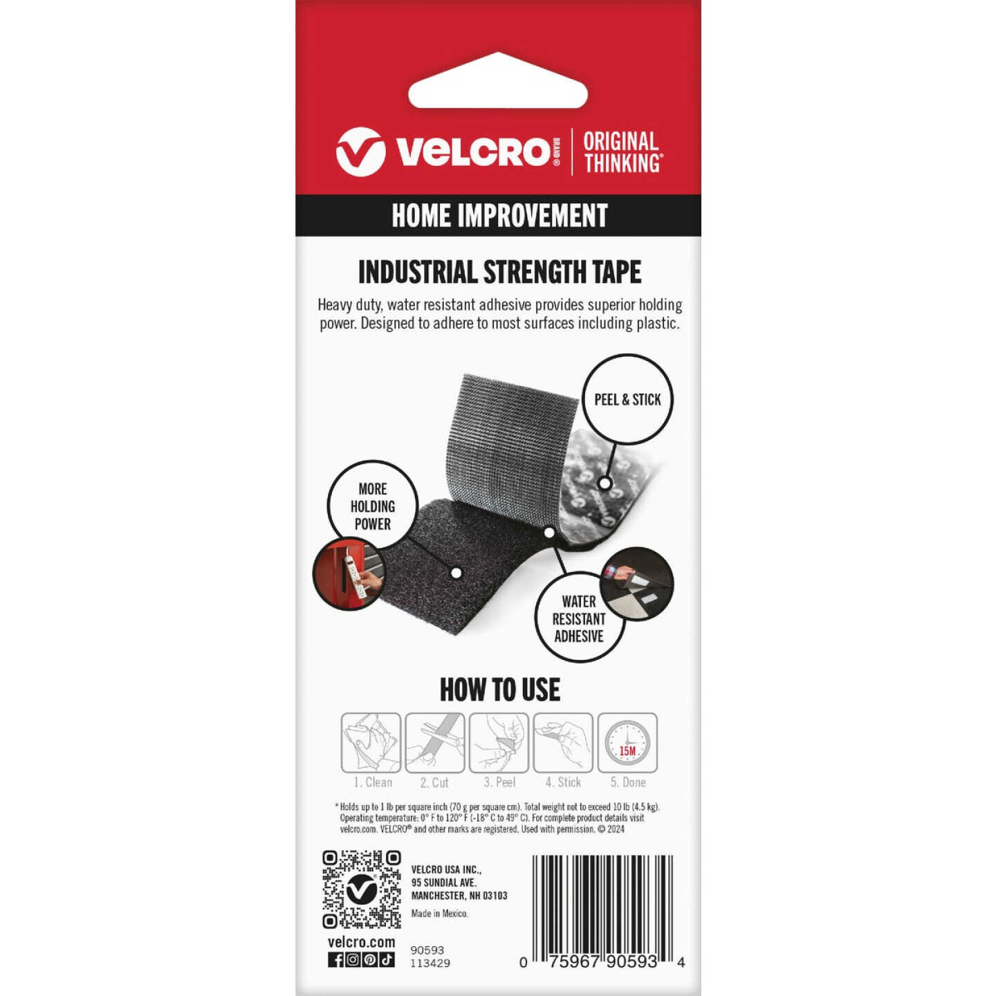 VELCRO Brand 2 In. x 4 Ft. Black Industrial Strength Hook & Loop Roll Image 5