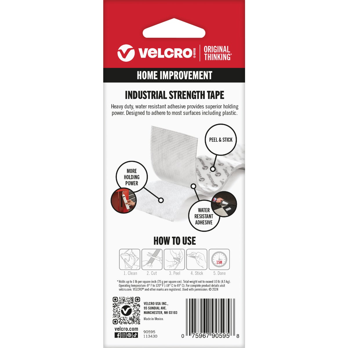 VELCRO Brand 2 In. x 4 Ft. White Industrial Strength Hook & Loop Roll Image 4